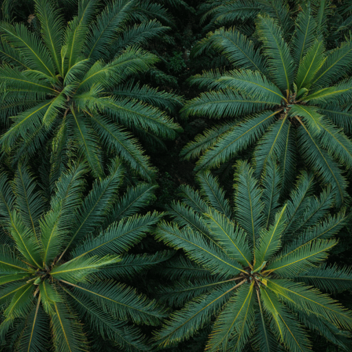 Aerial view of a palm plantation